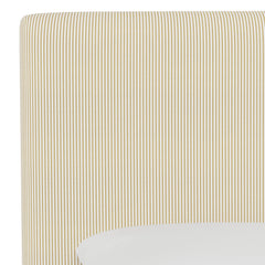 Upholstered Panel Headboard, Queen, Cotton with Solid Wood Legs