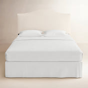 Upholstered Panel Headboard, Queen Size with Talc Linen