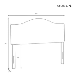 Upholstered Panel Headboard, Queen Size with Talc Linen