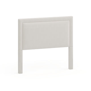 Upholstered Panel Headboard, Queen, White with Polyester Upholstery