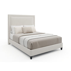 Upholstered Panel Headboard, Queen, White with Polyester Upholstery