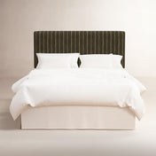 Upholstered Panel Headboard, Twin, Cotton with Solid Wood Legs