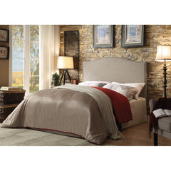 Upholstered Queen Headboard with Nailhead Trim