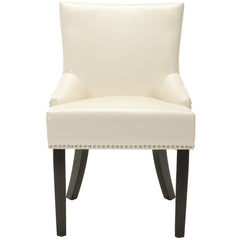 Upholstered Side Chairs, Set of 2, Cream with Solid Birch Legs