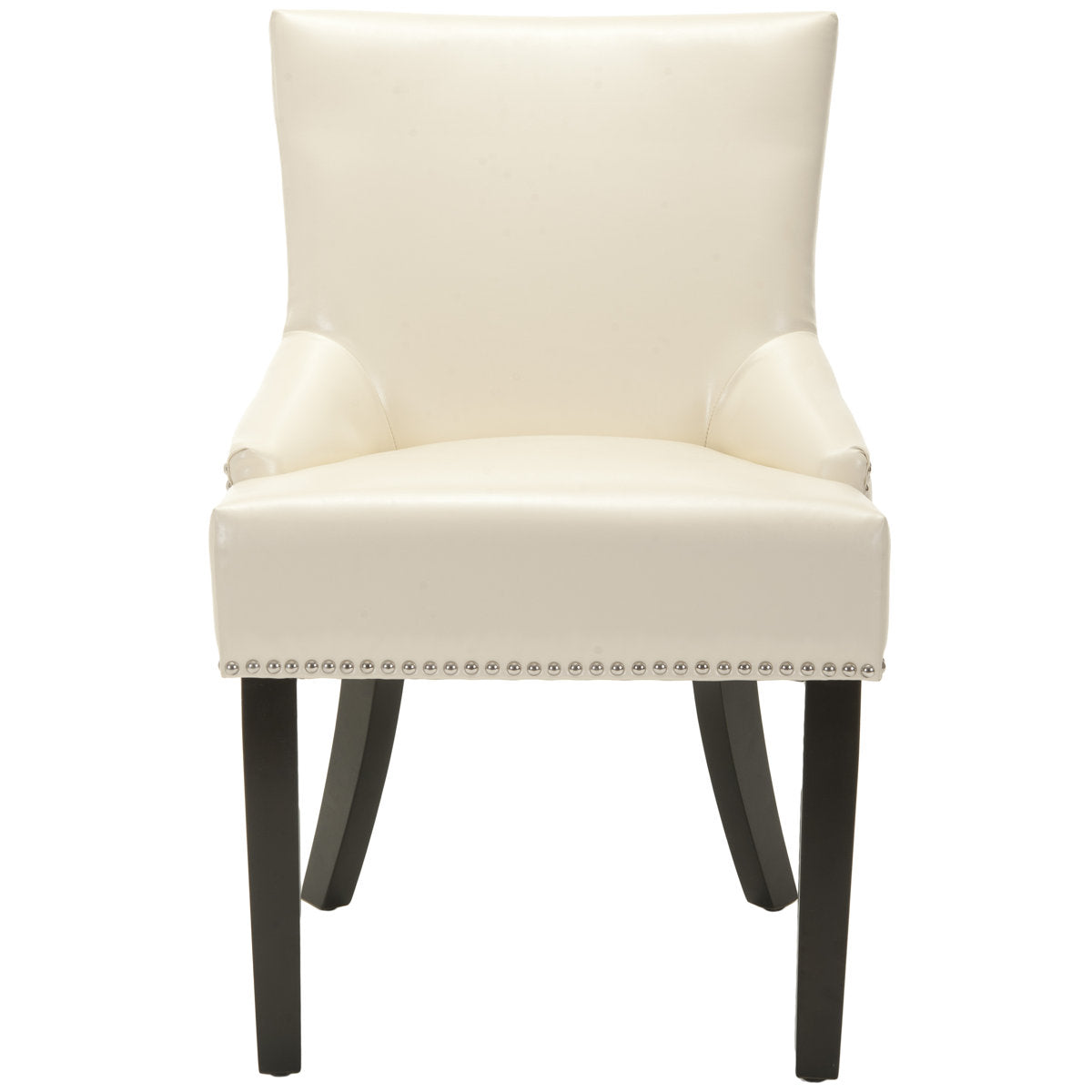 Upholstered Side Chairs, Set of 2, Cream with Solid Birch Legs