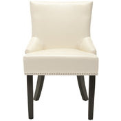 Upholstered Side Chairs, Set of 2, Cream with Solid Birch Legs