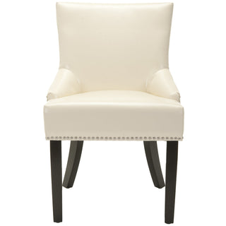 Upholstered Side Chairs, Set of 2, Cream with Solid Birch Legs