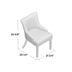 Upholstered Side Chairs, Set of 2, Cream with Solid Birch Legs