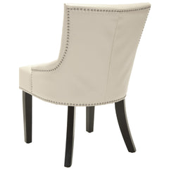 Upholstered Side Chairs, Set of 2, Cream with Solid Birch Legs