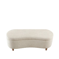 Upholstered Storage Bench with Flip-Top Lid and Solid Wood Legs
