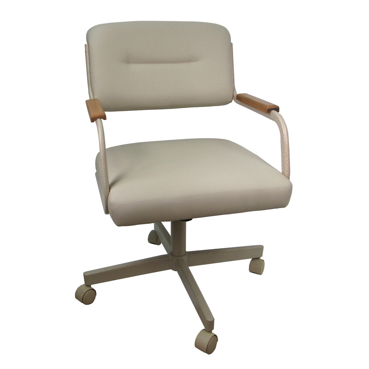 Upholstered Swivel Armchair, Ocean Beige, Metal Legs