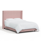 Upholstered Wingback Bed in California King with Wood Frame