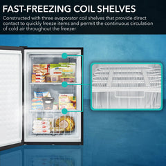 Upright Freezer, 3.0 Cu. Ft., Energy Star, Reversible Door with Lock, Black