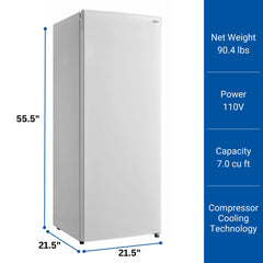 Upright Freezer, 7 cu. ft., Garage Ready, White