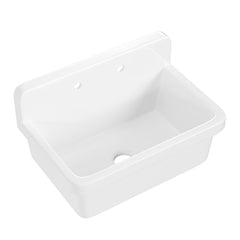 Utility Sink, Ally, Wall Mount, Vitreous China, 30 Inch, White