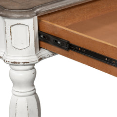Vanity Desk with 1 Drawer in Antique White and Weathered Bark