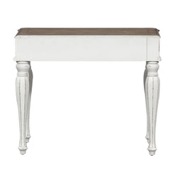Vanity Desk with 1 Drawer in Antique White and Weathered Bark