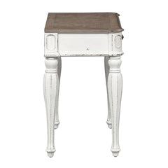 Vanity Desk with 1 Drawer in Antique White and Weathered Bark