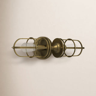 Vanity Light, 2 Lights, Stainless Steel with Metal Shades
