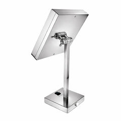 Vanity Mirror, Square Freestanding, 5X Magnified with LED in Polished Chrome