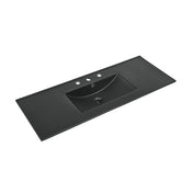 Vanity Sink Top, 48 in, 3-Hole Widespread in Matte Black