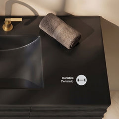 Vanity Sink Top, 48 in, 3-Hole Widespread in Matte Black