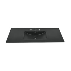 Vanity Sink Top, 48 in, 3-Hole Widespread in Matte Black