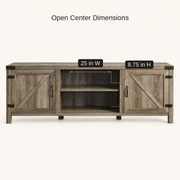 Open center dimensions | 25 inch wide and 8.75 inch high open shelf space