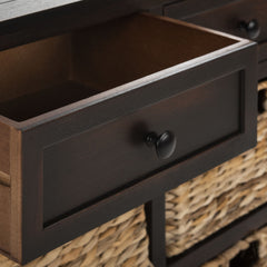 Detail | Close view of the Varnholt Funningur Wicker Cabinet