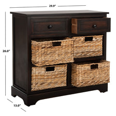 Angle | Three-quarter view of the Varnholt Funningur Wicker Cabinet