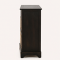 Studio side | narrow side panel and depth of the dark brown cabinet