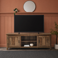 Varnholt Haldarsvik Wood Tv Stand in a restyled supplier room | Pipeline B room-shell edit 2