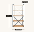 Dimensions | ladder bookcase measures 66.75 inches high, 36.5 inches wide, and 17.5 inches deep