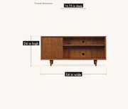 Dimensions | front view with drawn labels for 54 inch width, 24 inch height, and 16.75 inch depth