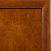 Close-up | glossy mahogany cherry wood surface with visible natural grain