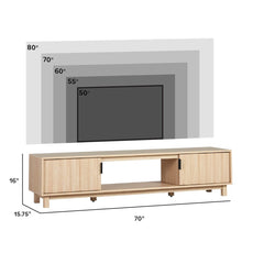Angle | Three-quarter view of the Varnholt Hvannasund Reeded TV Stand