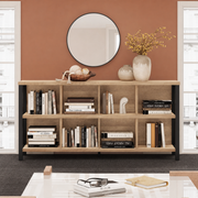 Varnholt Nolsoy Wood Bookcase in a restyled supplier room | Pipeline B room-shell edit 2