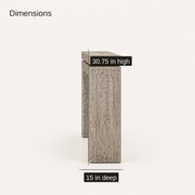 Depth dimensions | Console table shown 15 inches deep and 30.75 inches high