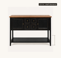 Dimensions | front console studio view with drawn 12.6 inch lower shelf clearance callout