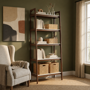 Varnholt Nordskaali Ladder Bookcase in a restyled supplier room | Pipeline B room-shell edit 1