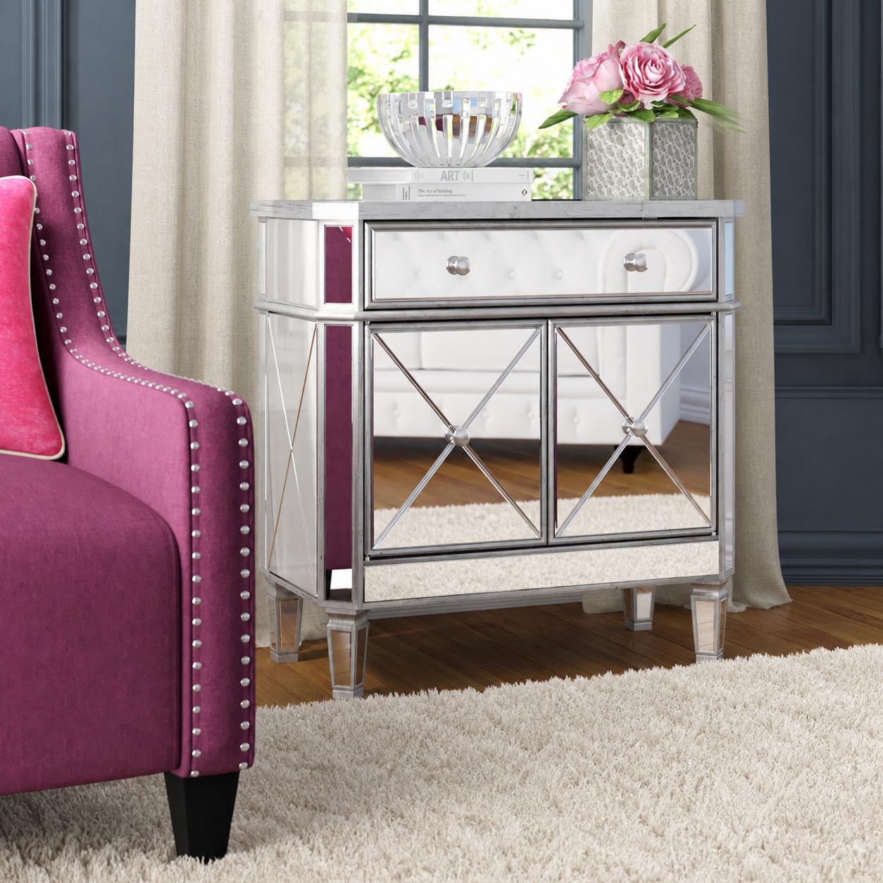 Varnholt Nordtoftir Mirrored Cabinet in a restyled supplier room | Pipeline B room-shell edit 3