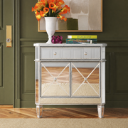 Varnholt Nordtoftir Mirrored Cabinet in a restyled supplier room | Pipeline B room-shell edit 1