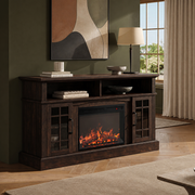 Varnholt Selatrad Fireplace Tv Stand in a restyled supplier room | Pipeline B room-shell edit 1