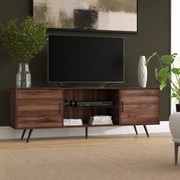Varnholt Tjornuvik Wood Tv Stand in a restyled supplier room | Pipeline B room-shell edit 1