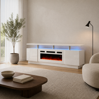 Varnholt Vagur Gloss Fireplace TV Stand