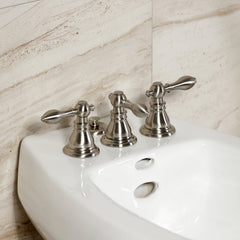 Vertical Spray Bidet Faucet, American Classic, Three-Handle in Brushed Nickel