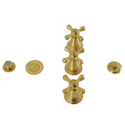 Vertical Spray Bidet Faucet, Heirloom, Three-Handle in Brushed Brass
