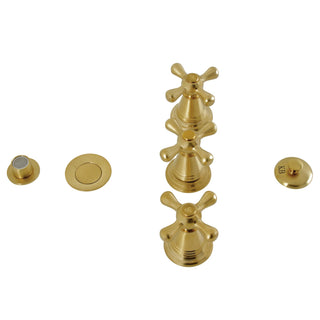 Vertical Spray Bidet Faucet, Heirloom, Three-Handle in Brushed Brass