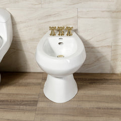 Vertical Spray Bidet Faucet, Heirloom, Three-Handle in Brushed Brass