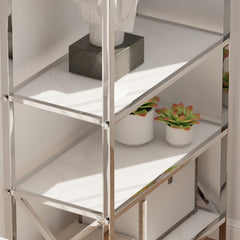 Vertical Storage Rack, 6 Shelf Tiers, Silver Stainless Steel